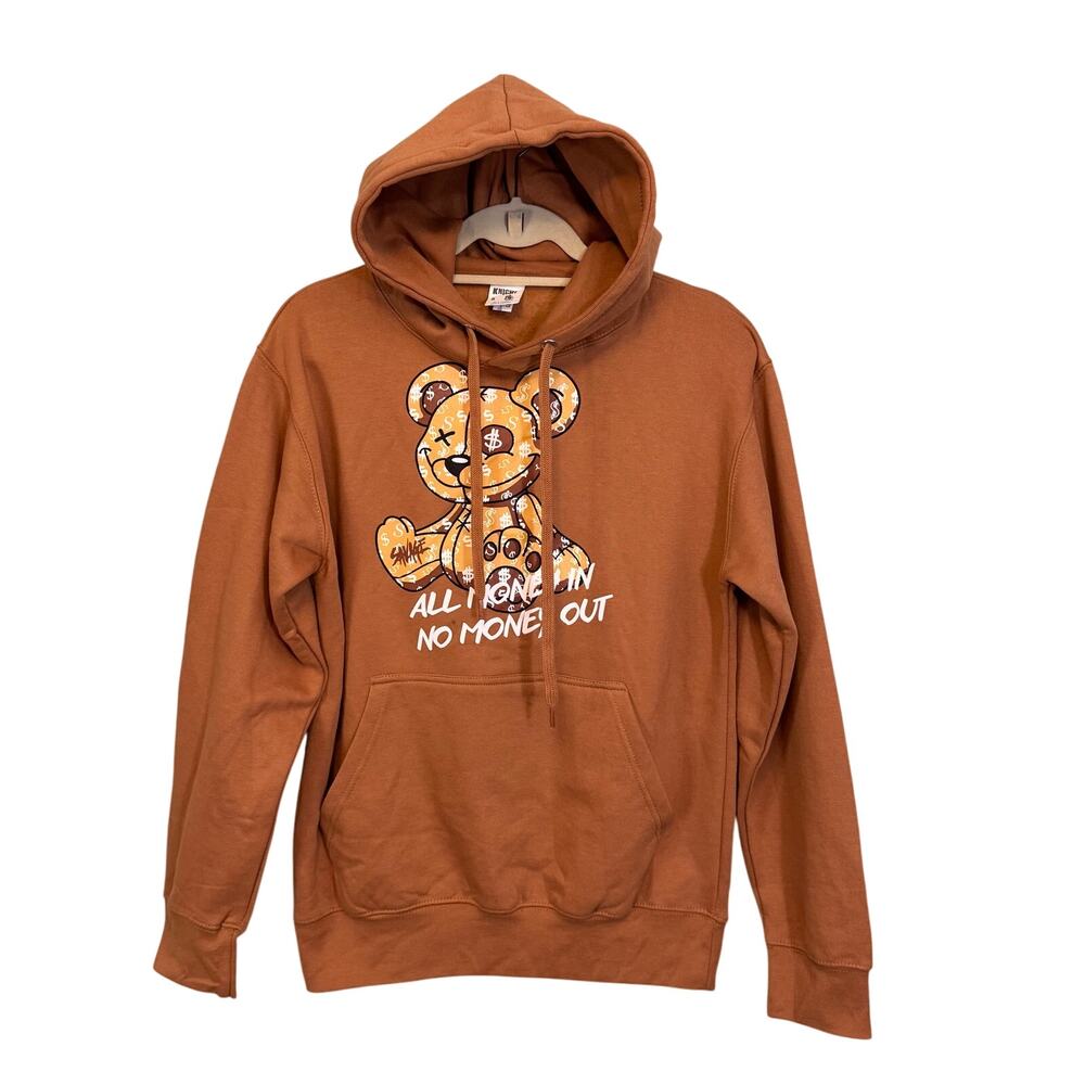 Knight Hoodie Womens Small Light Brown Savage Teddy Bear Pullover Fleece Lined
